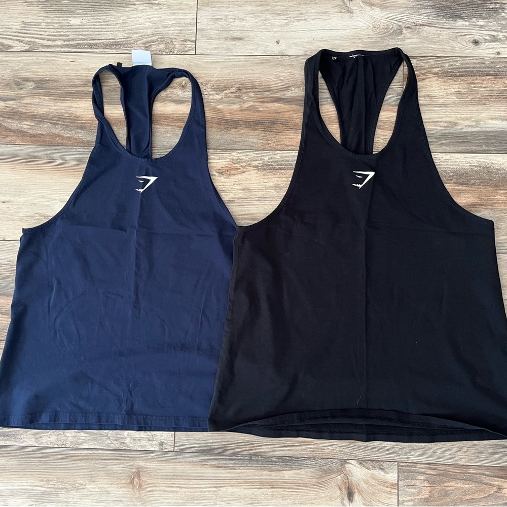 2 EUC Gymshark Stringer Tank Tops. Size L.